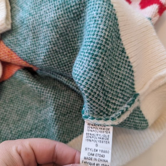 Dreamers by Debut Cropped Style Multi Colour Patterned Sweater - Picture 10 of 13